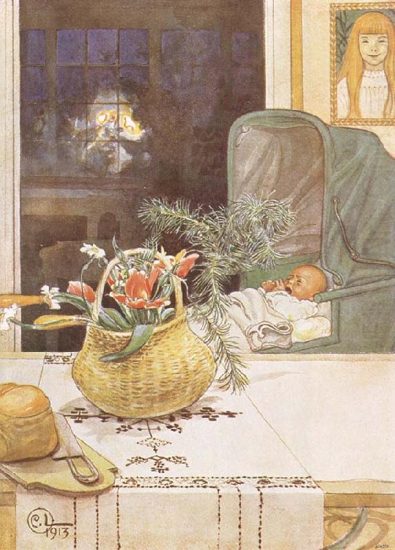 Gunlog without her Mama, Carl Larsson